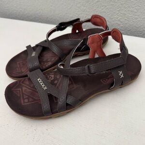 Merrell Sandspur Brown Leather Outdoor Comfort Sandals Shoes Size 7